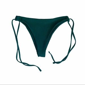 Ribbed Dark Green Cheeky Bikini Bottoms Size Small